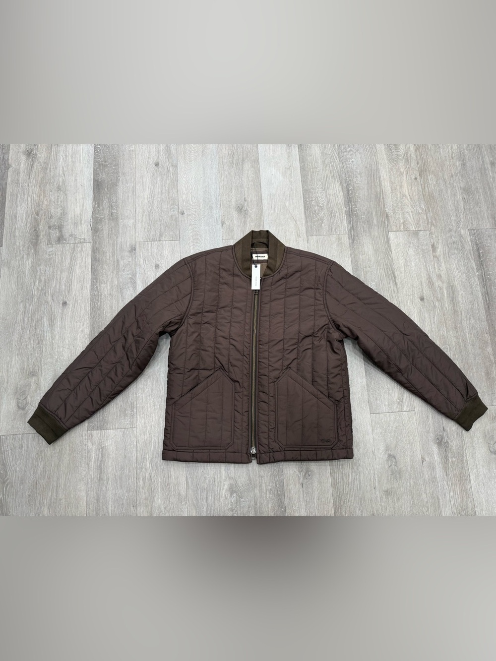 TAYLOR STITCH THE ABLE JACKET ZIP UP QUILTED NYLON BROWN MEN SIZE 44 XL